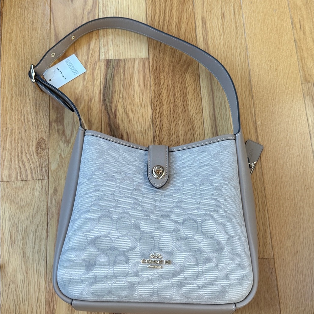 Coach Taupe and Ivory Signature Bag
